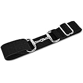 CELAEQ 2-Inch Elastic Equestrian Belt Silver Snaffle Bit Buckle, Comfortable and Stretchable Horse Riding Accessory (Silver Buckle, Black Diamond Pattern Elastic Belt - 2 inch)