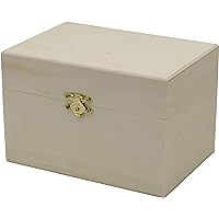 Creative Hobbies® Ready to Decorate Wooden Recipe Box with Hinged Lid and Front Clasp - Make Your Own Gift, Jewelry, Photo Bo
