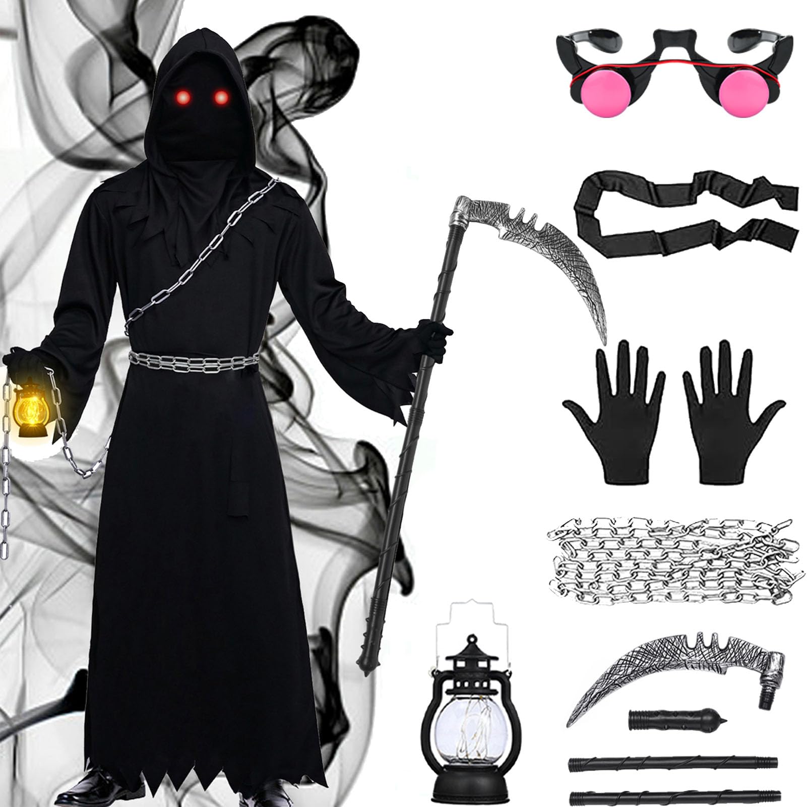 Maryparty Grim Reaper Costume Kids Adults Scary Scythe Grim Reaper Costumes for Halloween Party (ADULTS, M) — image 1