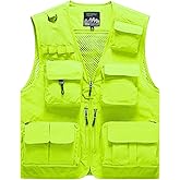 AOTORR Mens Outdoor Work Safari Cargo Photo Travel Fishing Vests for Men with Multi-pockets