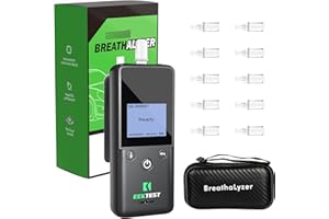 EEKTEST Breathalyzer Fuel Cell Sensor BAC Test, Professional-Grade Breathalyzers for Alcohol, High-Accuracy Alcohol Breathalyzer Tester for Car/Home Personal Use (Black)