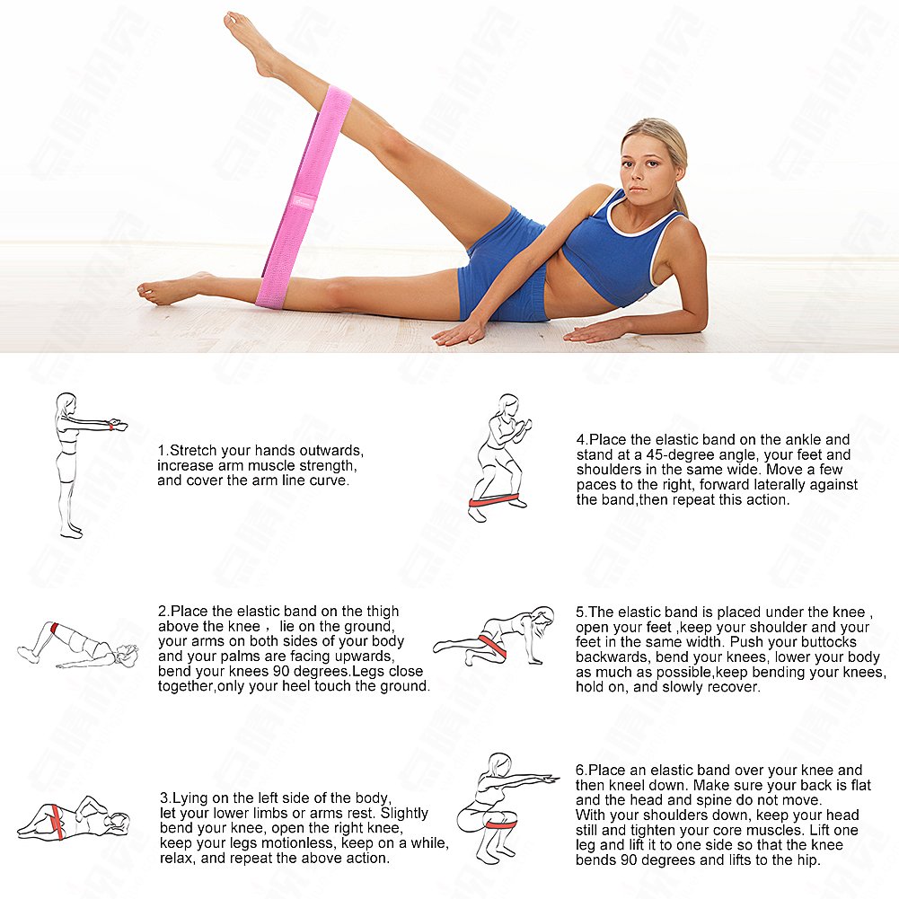 FUUNSOO Resistance Bands – 3 Pack Non-slip Elastic Grippy Exercise Band – Hip Band Circle with Elastic for Women Men Hip Work Out or Physical Therapy (Pink/Red/Black)