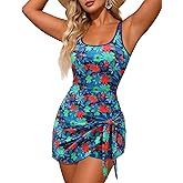 VIAURBE One Piece Swimdress for Women Tummy Control Bathing Suit with Shorts Skirt Modest Swimsuit