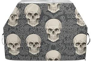 XYMZR Grill Cover Skulls Art, 65” BBQ Gas Grill Cover for Outdoor Grill – Stylish Design, Waterproof, Fade Resistant, Anti-UV