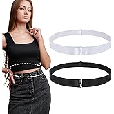 Josojoou 2PCS Elastic Crop Tuck Band, Adjustable Shirt Tuck Band for Women, Tucky Belt Can be Tucked Into Sweaters, Shirts, Change the Style of Tops