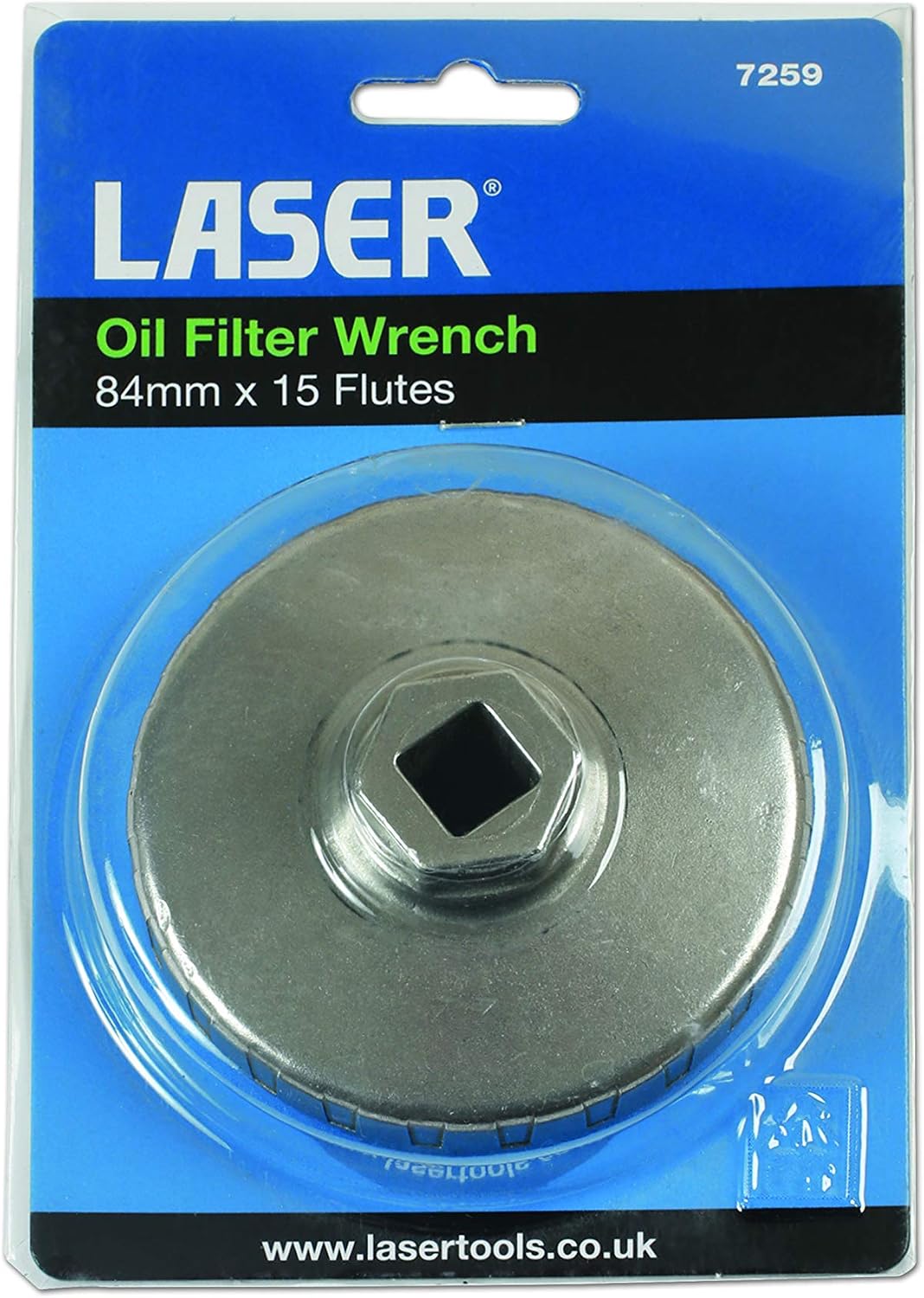 Laser 7259 Oil Filter Wrench 1/2"D - 84mm x 15 Flutes, Silver - Image 5
