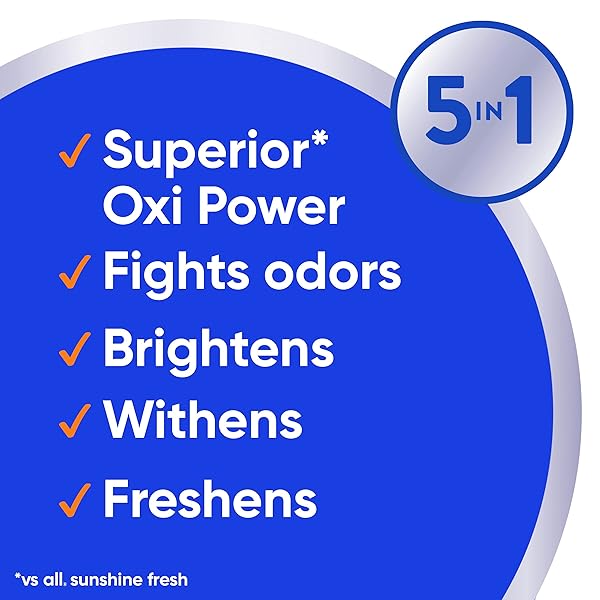 ALL FRESH CLEAN, OXI + ODOR LIFTER, MIGHTY PACS LAUNDRY DETERGENT PACS, 60 COUNT