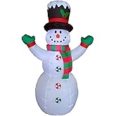 4 FT Tall Christmas Inflatable Snowman with Hat – Lighted Indoor/Outdoor Yard Blow-Up Holiday Decoration with Built-in LED Lights, Self-Inflating Blower & Weather-Resistant Material