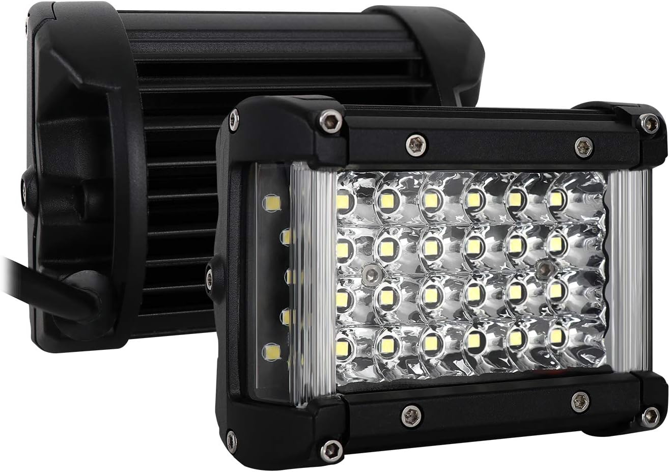 Side Shooter Led Pods, AAIWA 90W Quad Row Led Light Bar