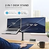 HUANUO Monitor Arm with Laptop Tray 13-32 Inch VESA 75/100 view 2