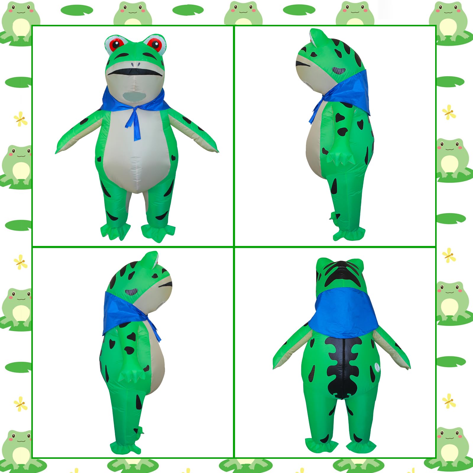 Stegosaurus Inflatable Frog Costume for Kids Halloween Cute Animal Costumes Funny Blow Up Suit for Boys Girls Cosplay Party Green