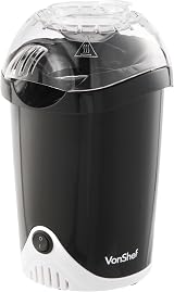 VonShef Popcorn Maker 1200W Air Popper One Touch Operation Black view 9