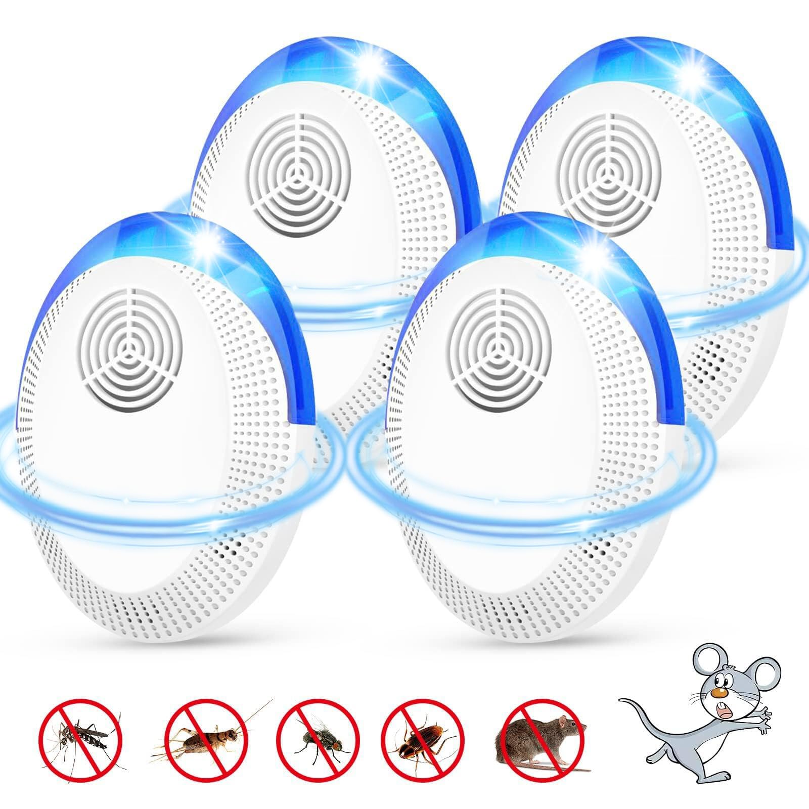 2025 Ultrasonic Pest Repeller,4 Pack Insect Repellent Plug In,Effective Against Mice, Rats, Mosquitoes, Spider, Cockroach, Etc Insect And Pest, Suitable for Room Indoor Outdoor Warehouse Garden etc