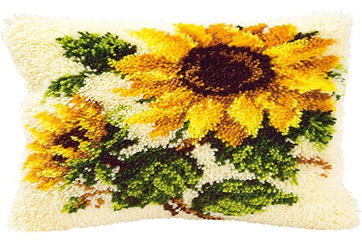 Vervaco Sunflowers Latch Hook Cushion, Multi-Colour