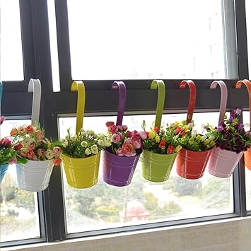 Amazon Ourwarm限定タイムセールハンギング プランター プランター 植木鉢 壁掛けフラワーポット ガーデニング 家庭菜園 ベランダ菜園用 10色セット 鉢