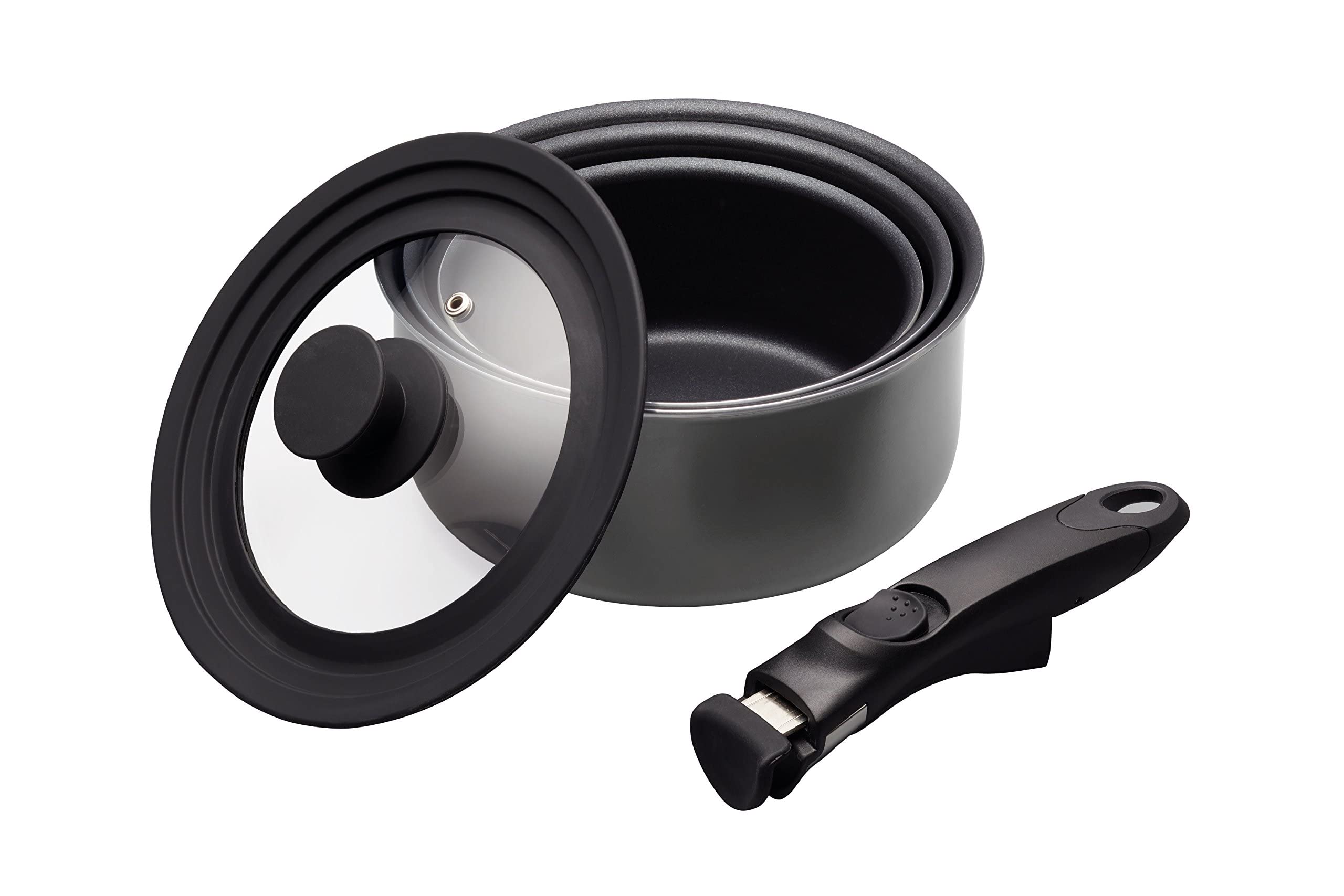 MasterClass Smart Space 3 Piece Non-Stick Induction Saucepan Set