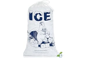 ENNIYU 8lb Ice Bags with Drawstring – 50 Pack Heavy-Duty Reusable Plastic Ice Cube Bags for Freezer, Ice Storage, Camping, Coolers