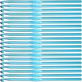 JIEYAO 20Pcs 5mm Aluminum Crochet Hooks, US Size H (Size 8) Blue Crochet Hooks Knitting Needles Crochet Supplies for DIY Yarn Crafts Beginners