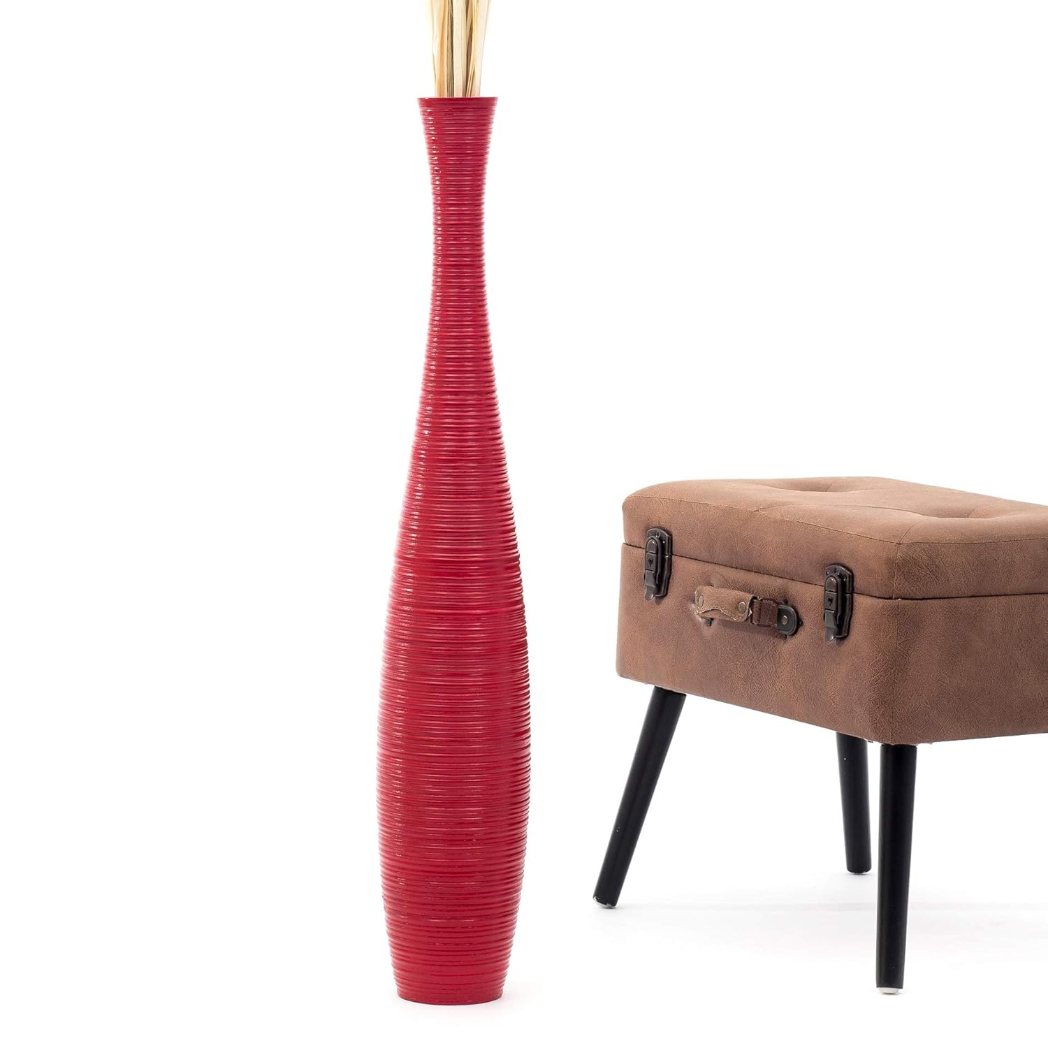 Rojo Leewadee Jarrón De Suelo Grande para Ramas Secas Decorativas