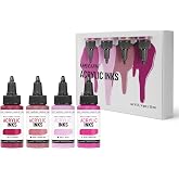Kamenskaya Acrylic Inks for Artists - Acrylic Ink Set, Color Combination #13-4 pcs. 1 Fl Oz (30 ml) Each
