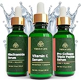 Tree of Life Beauty Skin Care Set, Brightening, Firming, Dry Face, Dermatologist Tested - Complete Hydration Trio, Vitamin C 