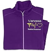 CAOMP Nurse Jacket - Custom Women's Fleece Lightweight Embroidered Full-Zip Medical Nursing Jacket