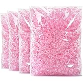 Praisebank Pony Beads, 4000pcs Pink Glitter, Beads for Jewelry Making, Beads for Crafts, Beads for Hair Braids.
