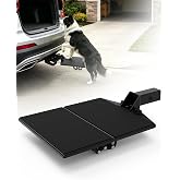 RETRUE Dog Hitch Step for 2'' Receiver, for Medium to Large Dog, No-Slip | 220LBS Weight Capacity, Metal Material, Get in &amp; off Cars, Vans, and SUVs, 18x15 Inch Step Platform, Foldable