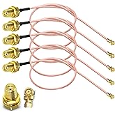 TUOLNK 5PCS SMA Female to IPX U.FL RG178 Coaxial Cable, 12 inch(30cm) SMA MHF1 UFL Low Loss Jumper Extension Cable for WiFi Router, Antenna, Security Camera, GPS Devices, etc.