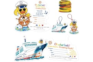 WERNNSAI Cruise Duck Tags - 70 PCS Ducking Game Tags Cruise Ship Hiding Duck Cards with Round Hole and Rubber Bands for Cruis