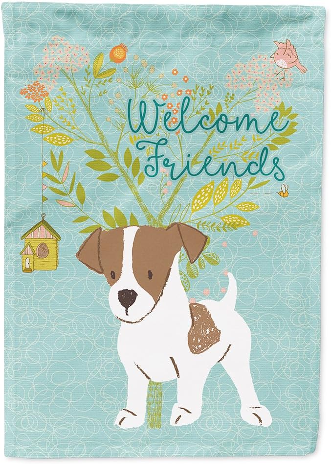 Caroline's Treasures BB7638GF Welcome Jack Russell Terrier Puppy Decorative Garden Flag, Size, Multicolor