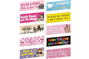 Yoppix 10PCS Funny Car Bumper Magnet, Student Driver Magnet Prank Magnetic Sticker for Car Truck Metal, Hot Girls Hit Curbs New Driver Please Be Patient Waterproof Reusable
