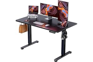 ErGear Height Adjustable Electric Standing Desk, 47.2 x 23.6 Inches Sit Stand up Desk, Memory Computer Home Office Desk with Two-Piece Desktop (Black)