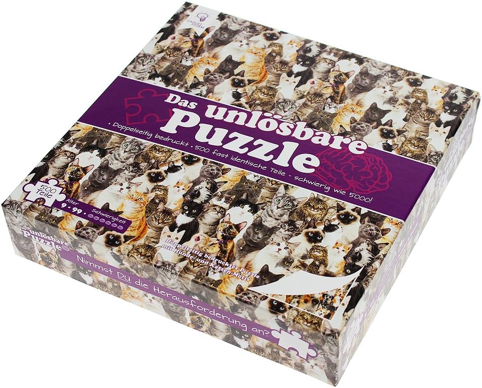Gadget Storm Puzzle Imposible Motivo Perros y Gatos 500 Piezas Casi Idénticas por los 2 Lados Rompecabezas para Adultos y Niños Desde 9 Años