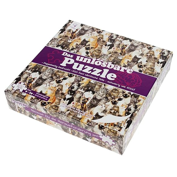 Unlösbares Puzzle – Motiv: Hunde und Katzen – 500 fast identische Teile – Geeignet ab 9 Jahren – Scherzartikel – Knobelspiel 