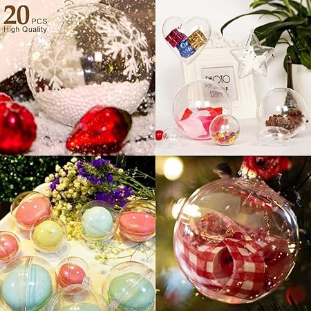 Trasparenti Palline Di Natale Plastica Pallina Trasparente Da Riempire Palline Sfere Apribili Da Riempire Decorazione Natale Per Albero Natale Addobbi