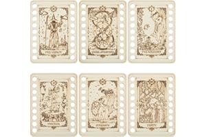 ORIGACH Lot de 6 supports de rangement en bois pour cartes de tarot et fil à broder avec 18 positions pour le rangement du fi