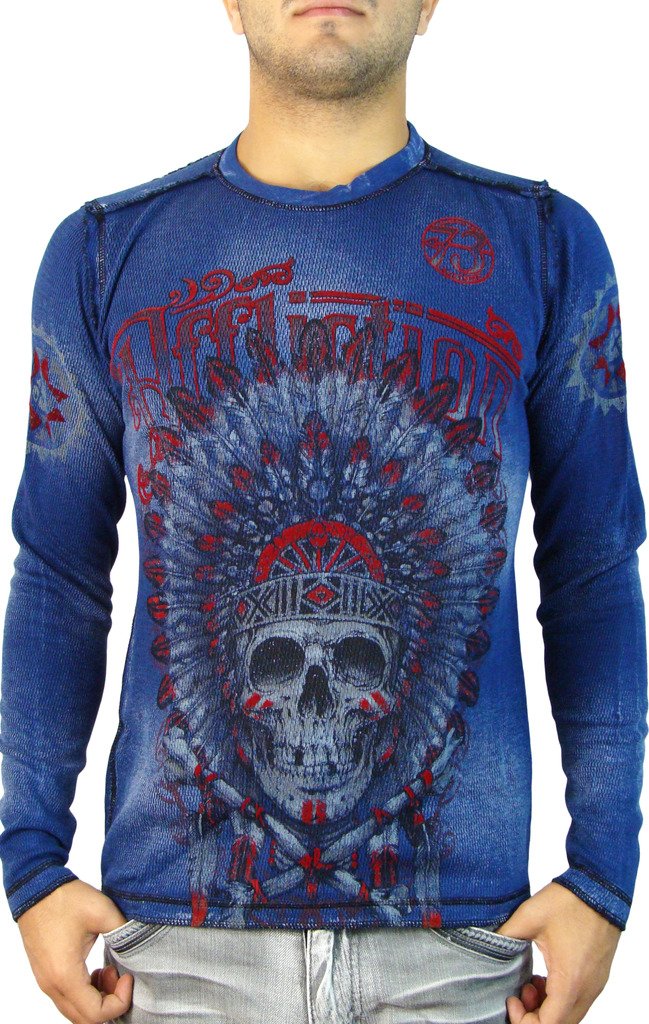 Affliction Ac Apache Reversible Thermal M Navy Black Desertcart