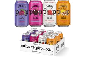 Culture Pop Soda, Most Loved Variety Pack, Probiotic Low Sugar Soda, Sparkling Juice Alternative, Non-GMO, Kosher, Gluten-Free, No Stevia (12pk)