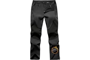 FREE SOLDIER Men's Waterproof Ski Pants Winter Thermal Insulated Snow Ski Pants with Zipper Pockets