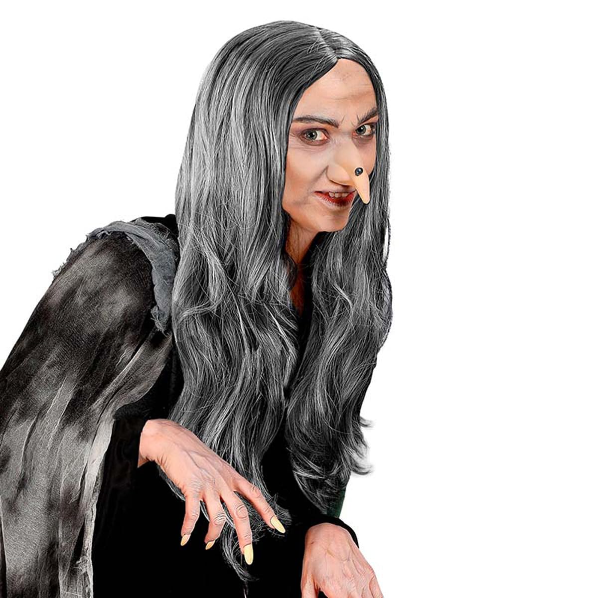 Ladies Witch Crudelia Grey Wig for Hair Accessory Fancy Dress