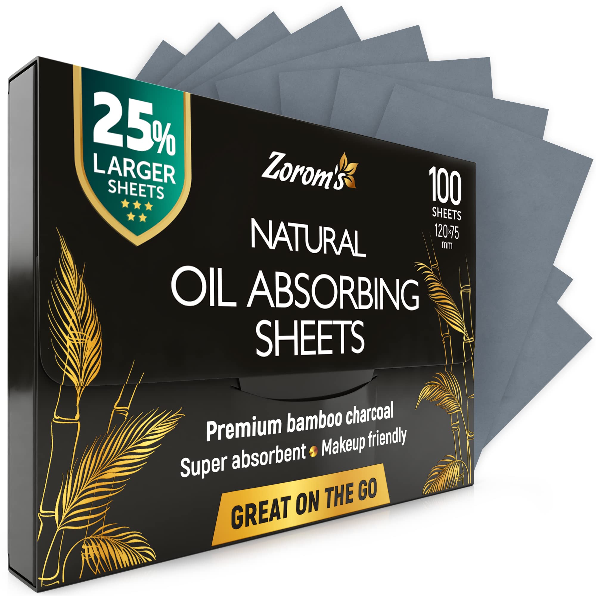 ZOROM'S ANSMALL 083 Bamboo Charcoal Facial Blotting Papers, 100 Sheets in Dispenser Box