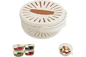 2-in-1 Draining and Storage Basket, Collapsible Fruit Vegetable Washer Strainer with Lid for Kitchen Sink, Fridge, and Picnic