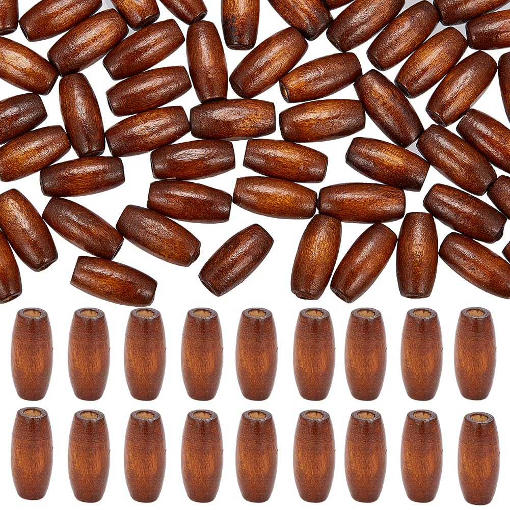 GORGECRAFT 500Pcs Oval Wooden Beads Rustic Farmhouse Natural Wood Beads 15x7mm Wooden Loose 2.5mm Hole Macrame Spacer for DIY Beading Crafts Jewellery Making Xmas Ornaments, Coconut Brown