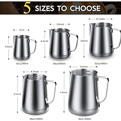 Milk Frothing Pitcher, 32oz Steaming Pitcher