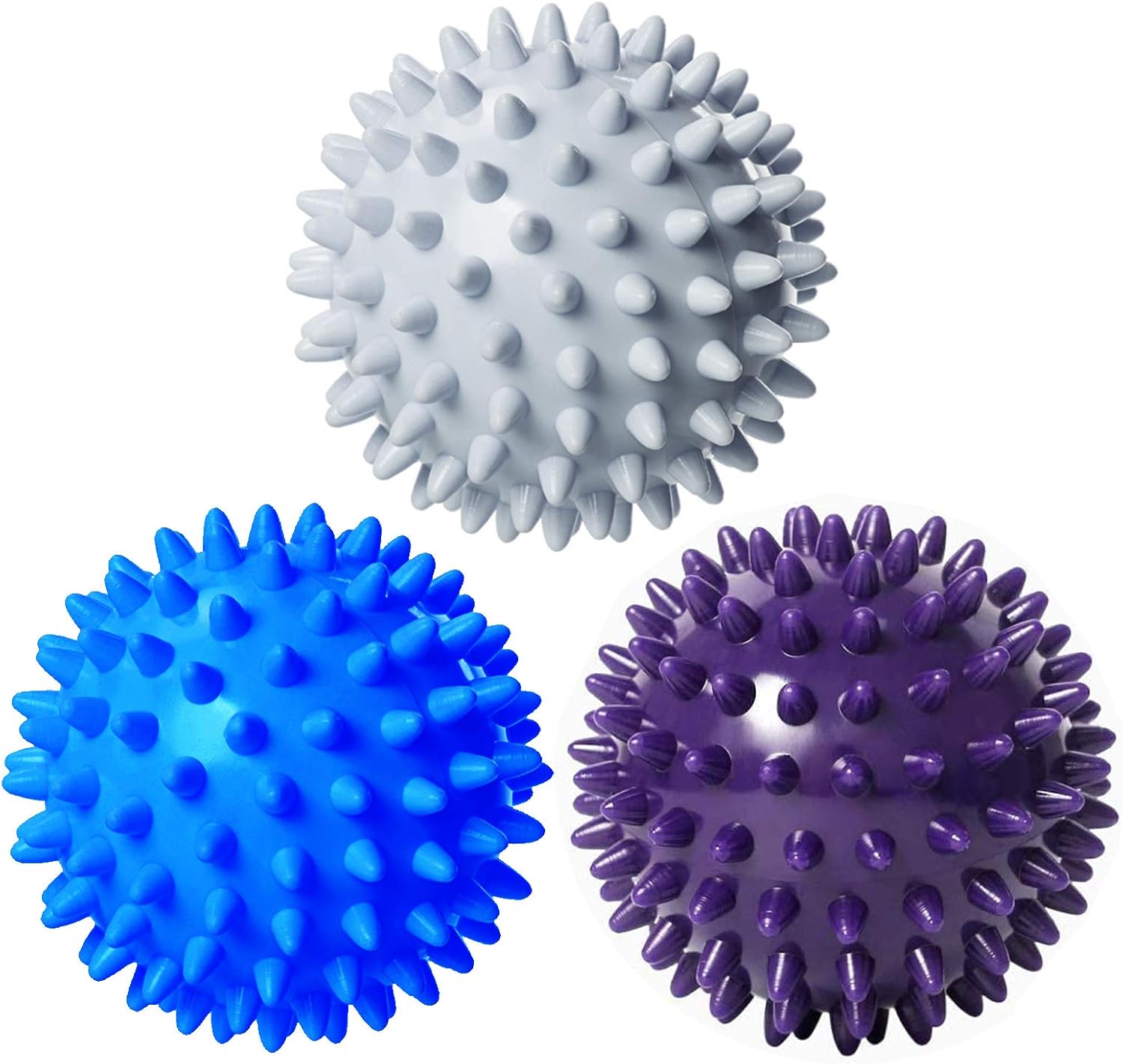 Anvin Spiky Massage Balls Pack of 3 Muscle Roller Lacrosse Balls for Plantar Fasciitis Back Shoulder Pain Relief Foot Muscles