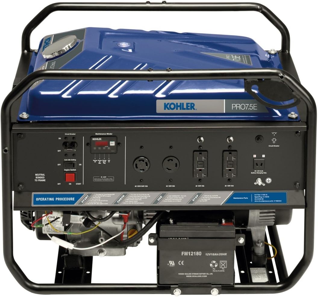 Kohler PRO7.5E 7.5KW Generator with Electric Start (49 State Model