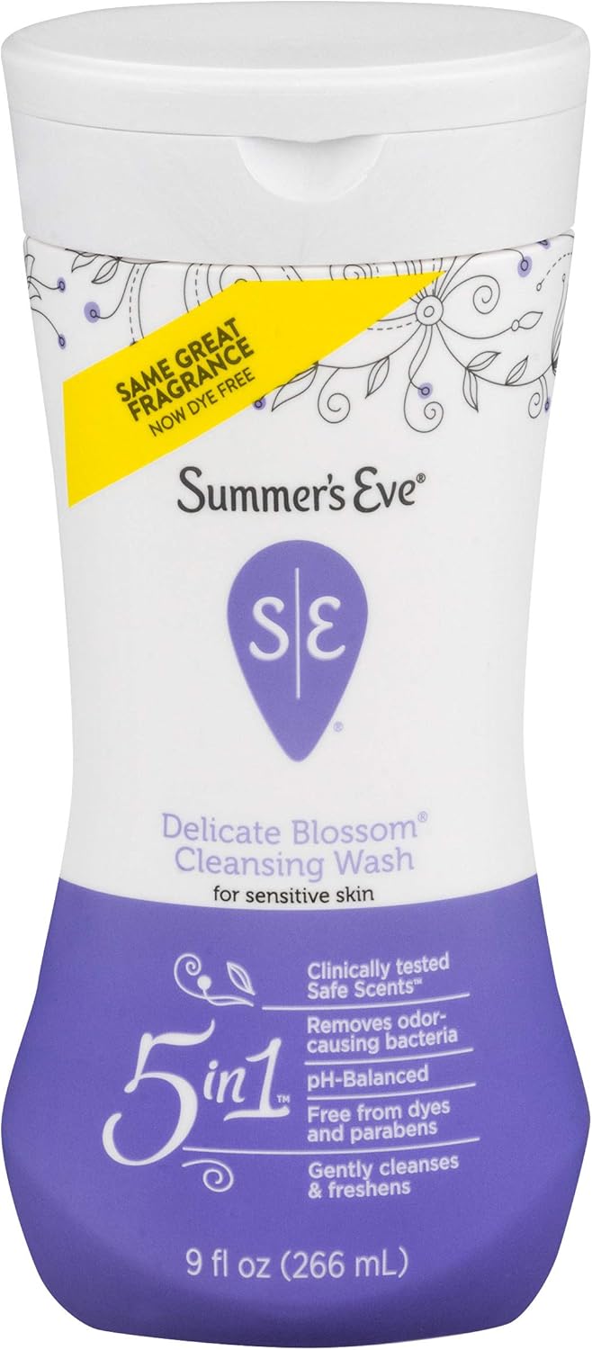 Summer's Eve Cleansing Wash for Sensitive Skin - Gently Cleanses and Freshens - Safe for Everyday Use - pH-Balanced - Doctor Tested - Delicate Blossom Scent - 9 Ounce (Pack of 12)