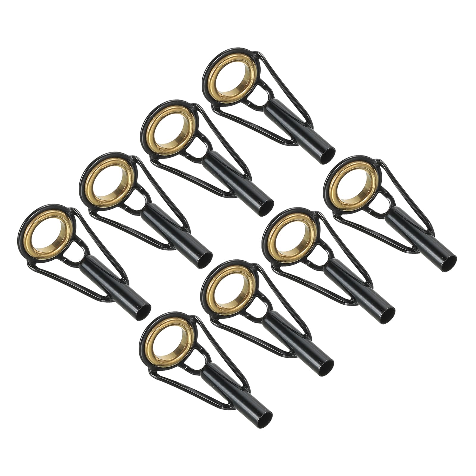 PATIKIL 3.4mm Fishing Rod Tip Repair Kit, 8pcs Stainless Steel Pole Ring Guide Replacement for Saltwater Freshwater Fishing, Golden