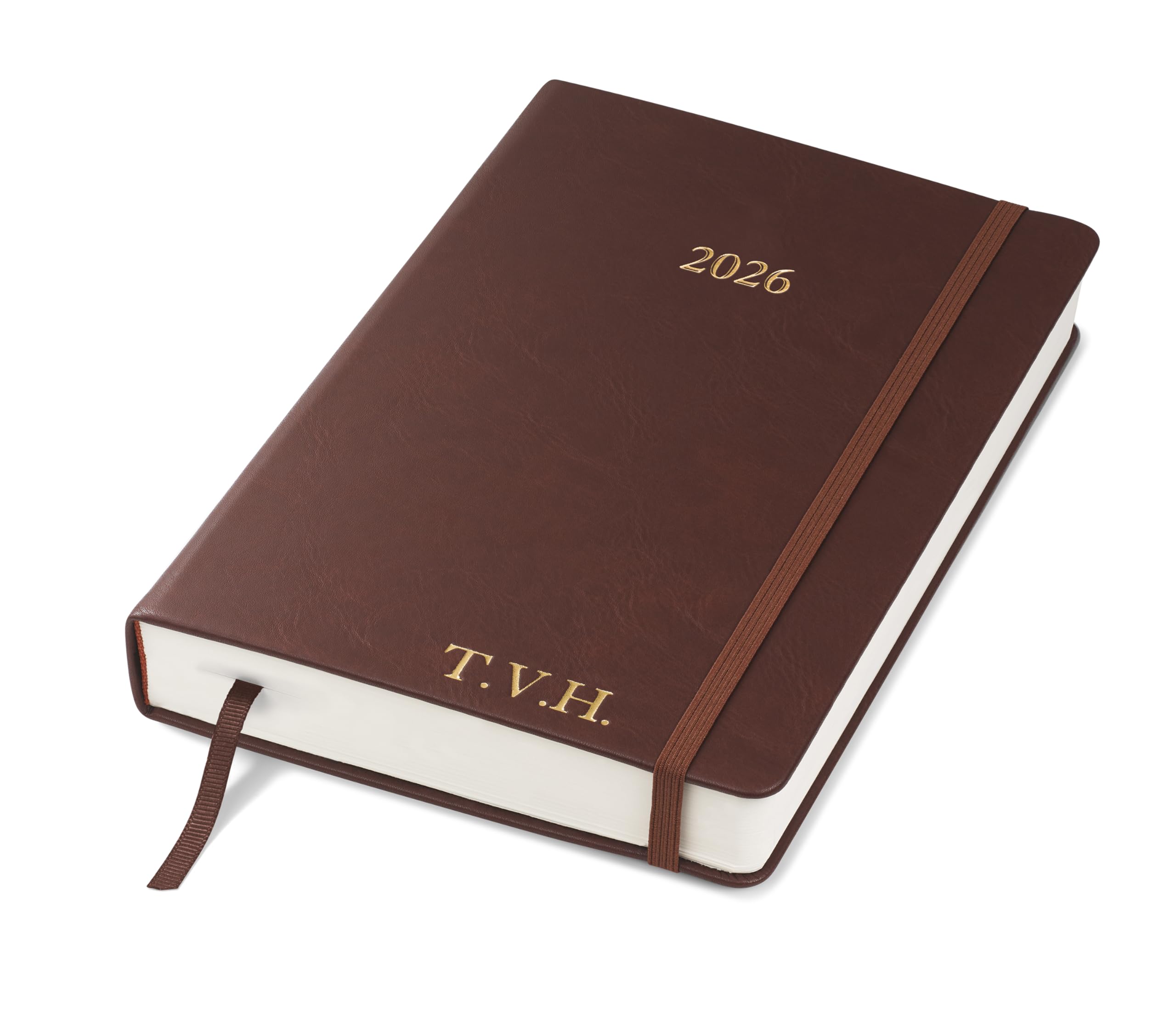 Wykeham's Executive 2026 Daily Journal Planner – US Public Holidays & Format – Customization Available (Personalized Conker, 8.5"×5.5") Image